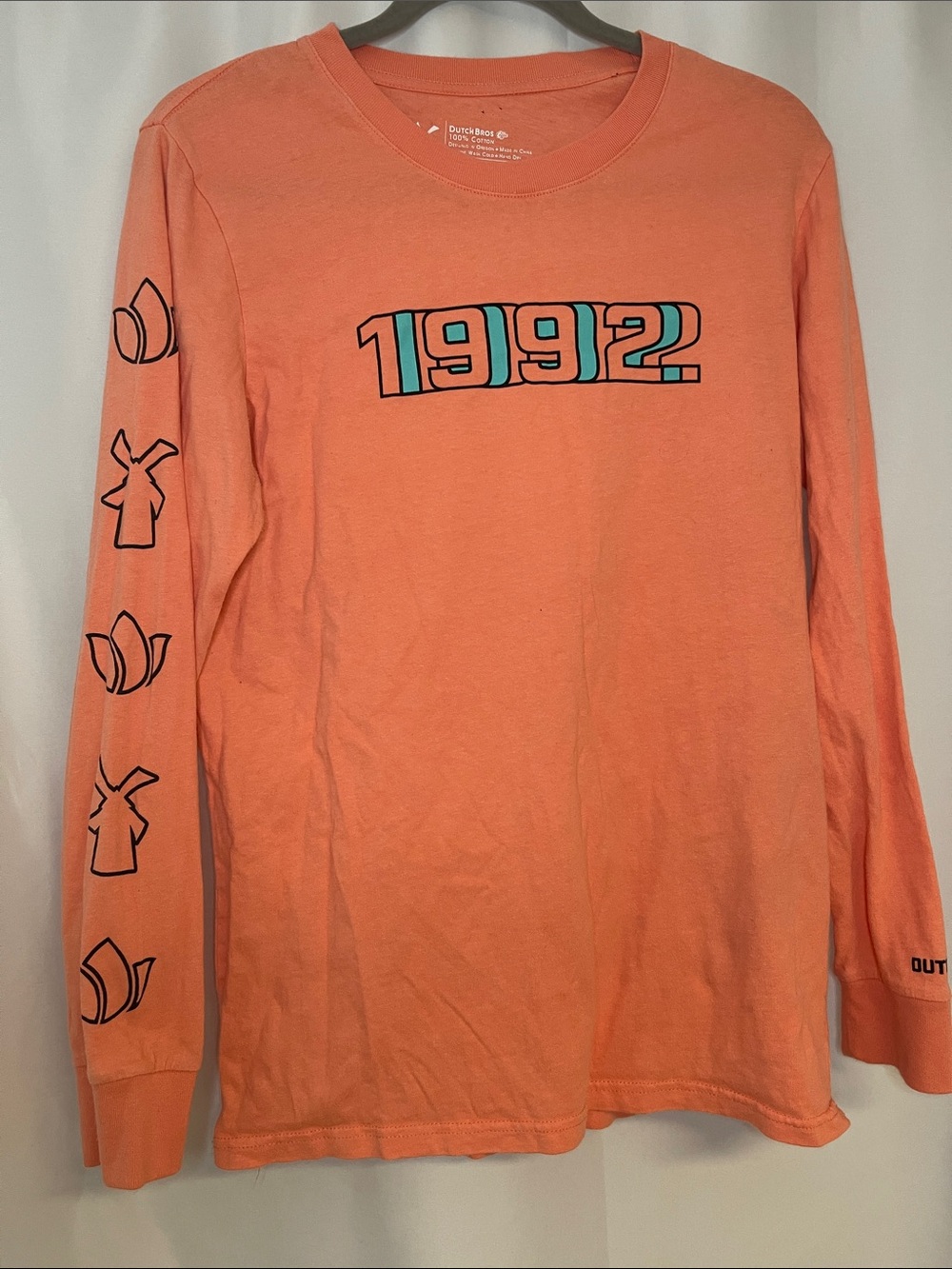 Dutch Bros Coral Orange Crewneck Tee